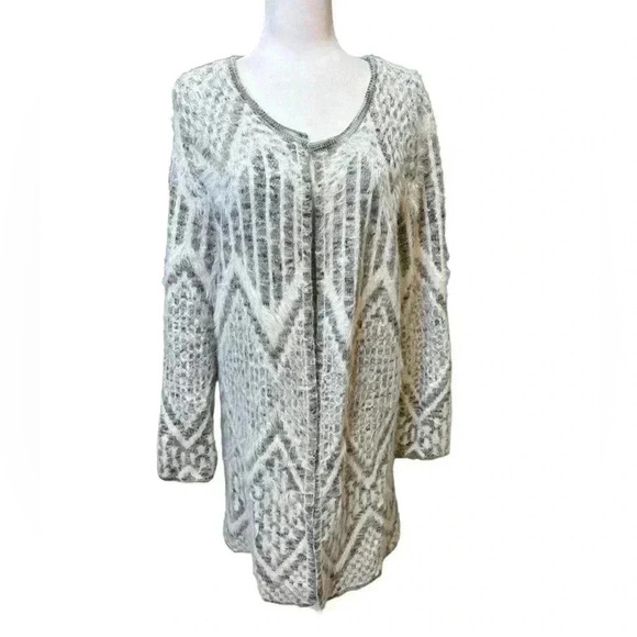New Directions Women's Space Dye Jacquard
Eyelash Cardigan Size XL - Picture 2 of 5